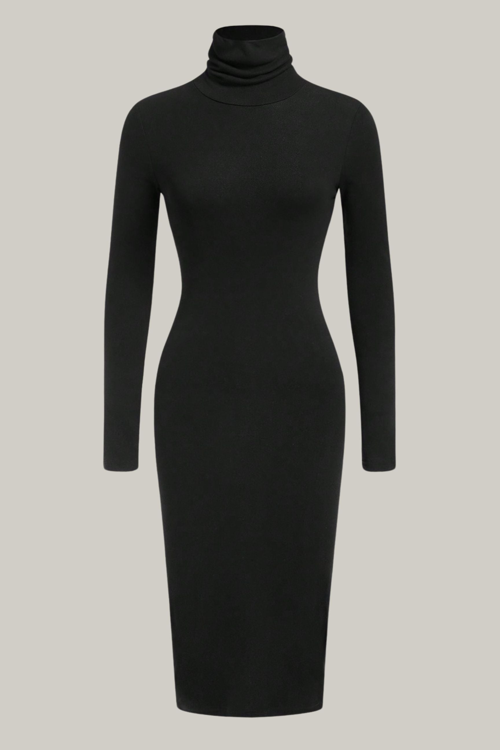Angelina High Neck Solid Bodycon Dress