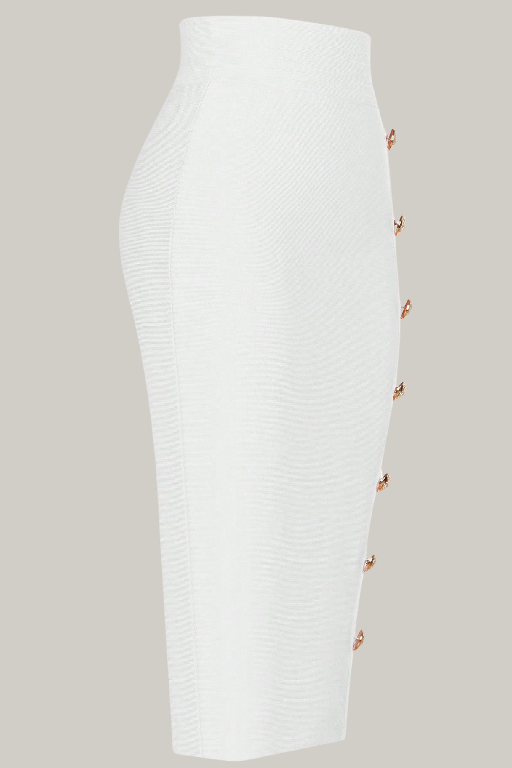 Button Detail Bodycon Skirt