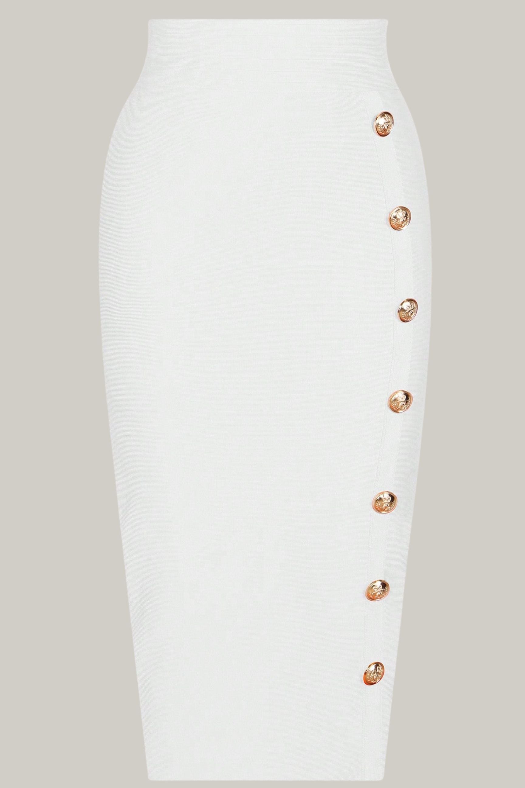 Button Detail Bodycon Skirt