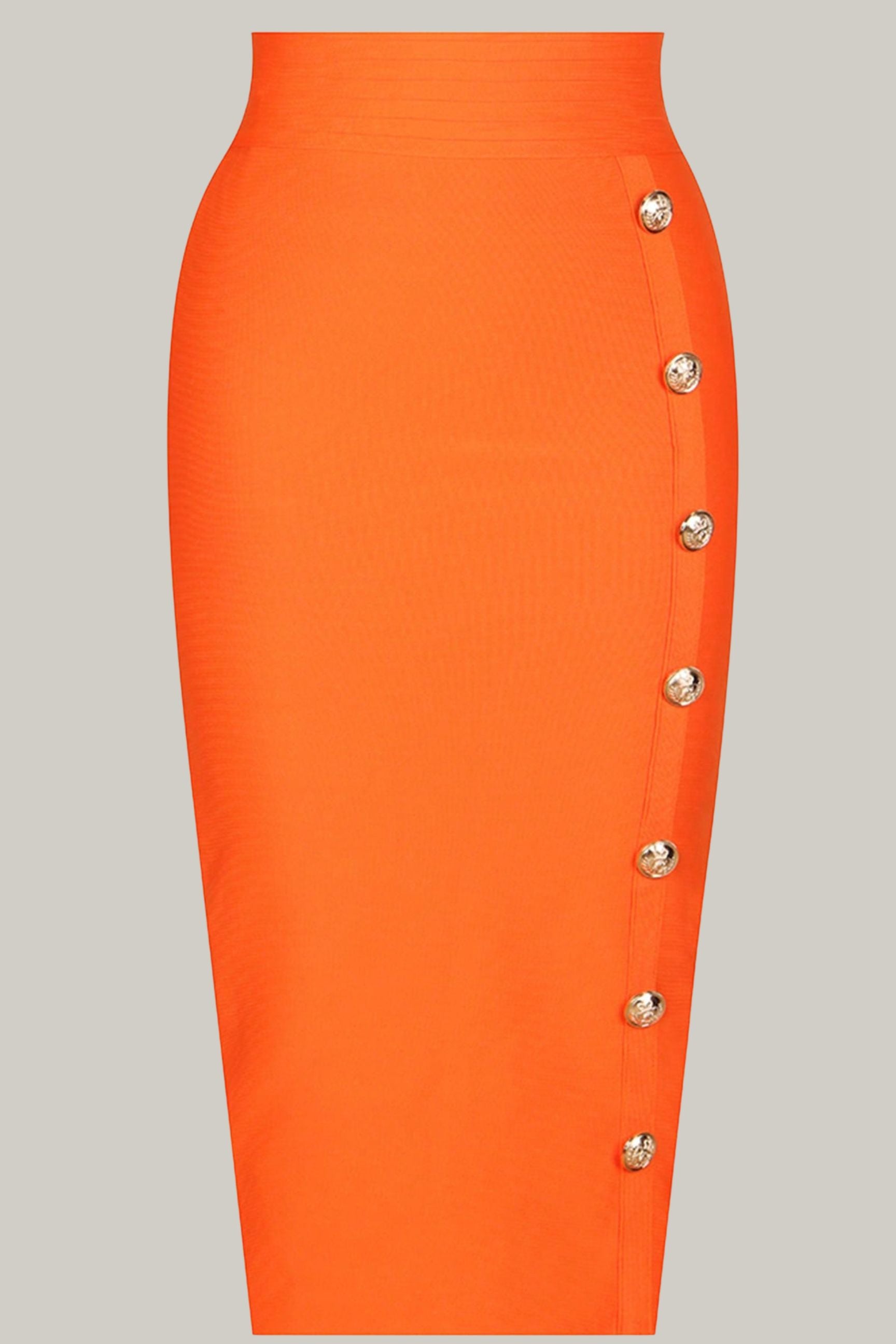 Button Detail Bodycon Skirt