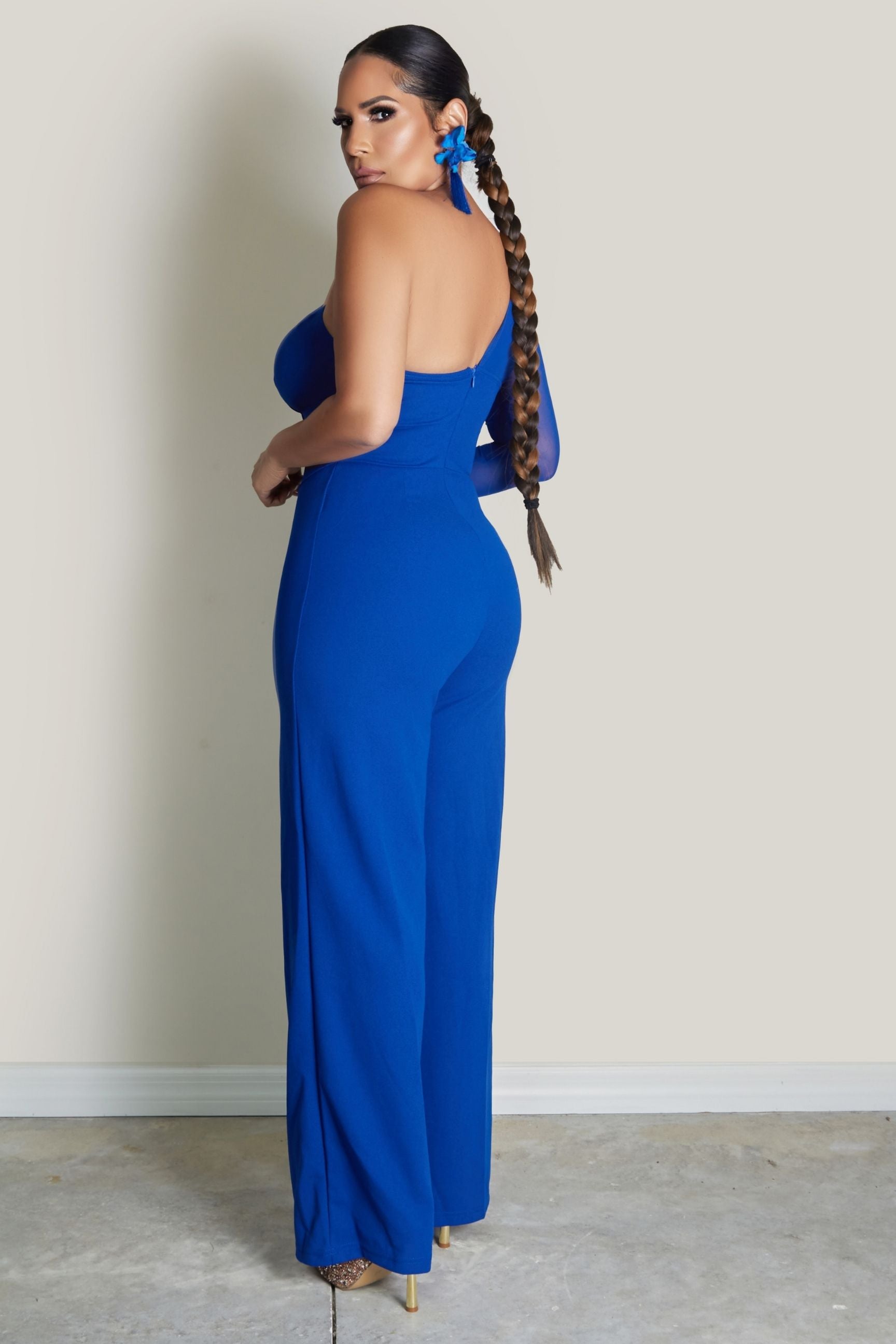 One Shoulder Wide Leg Jumpsuit