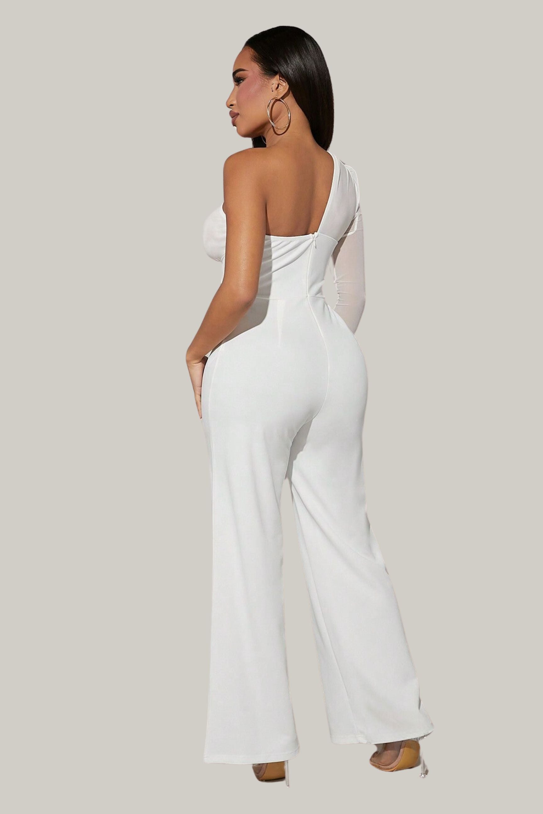 One Shoulder Wide Leg Jumpsuit