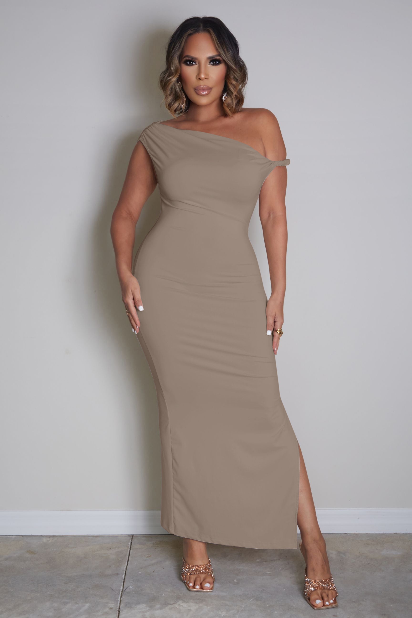 Priscilla Slim Fit Asymmetrical Bodycon Dress