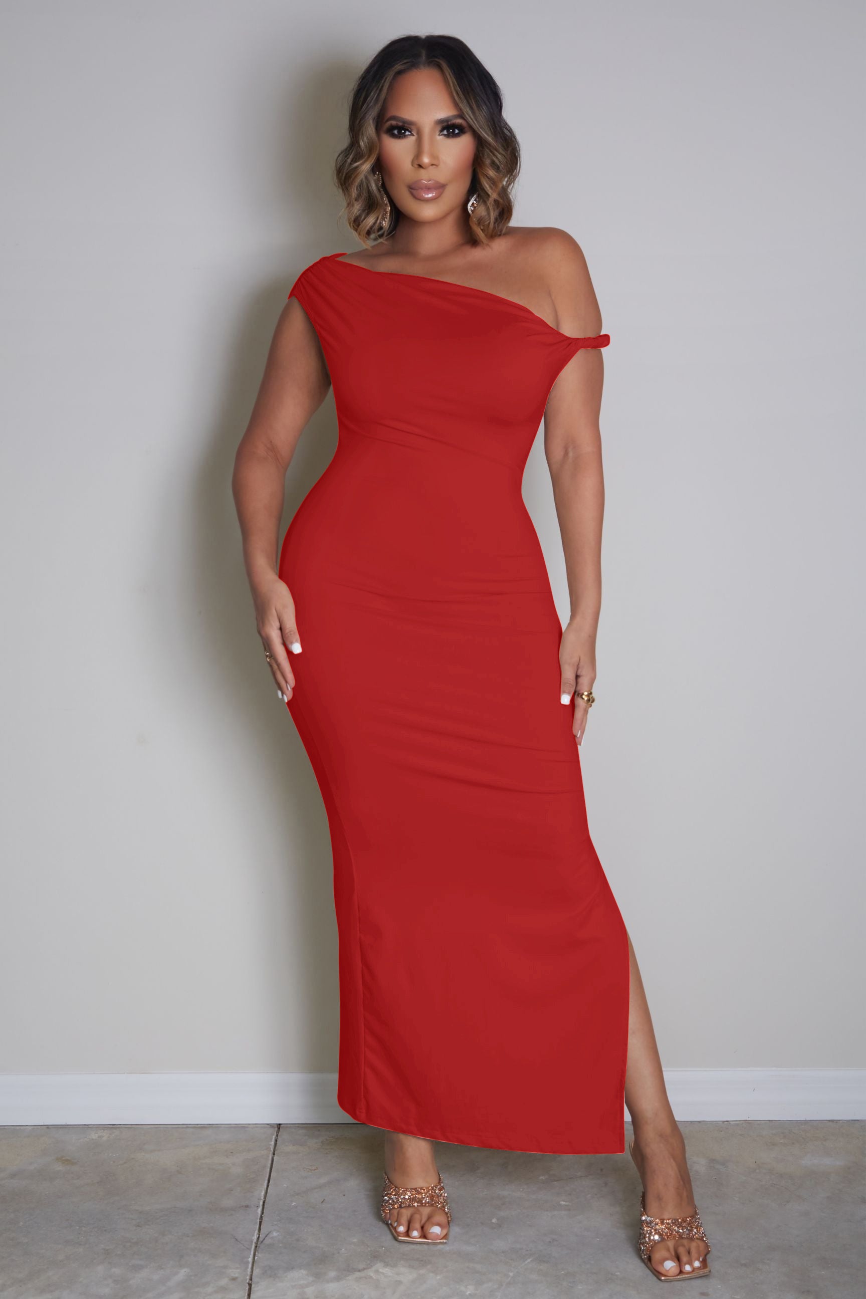 Priscilla Slim Fit Asymmetrical Bodycon Dress