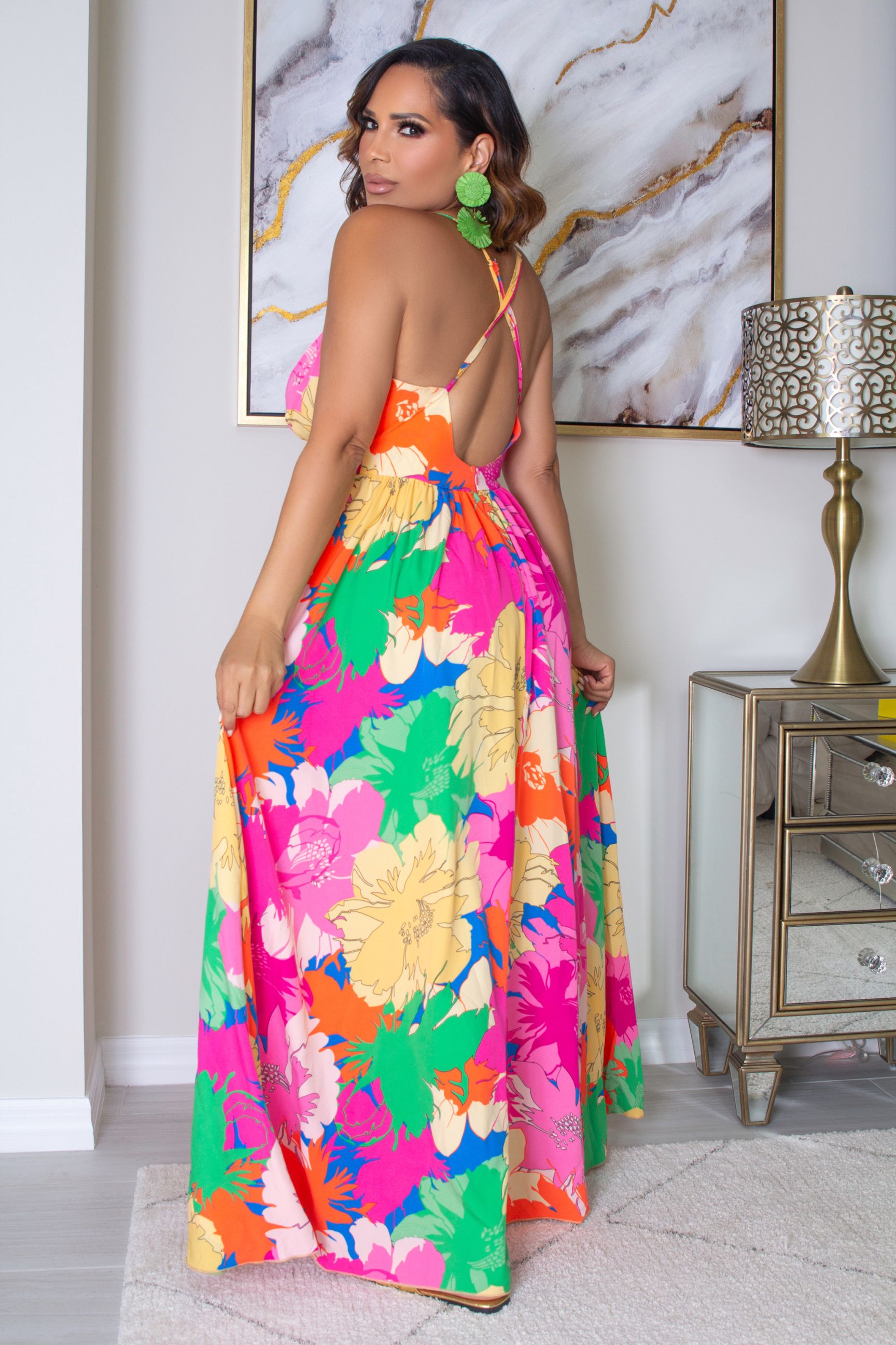 Resort Cami Floral Print Dress