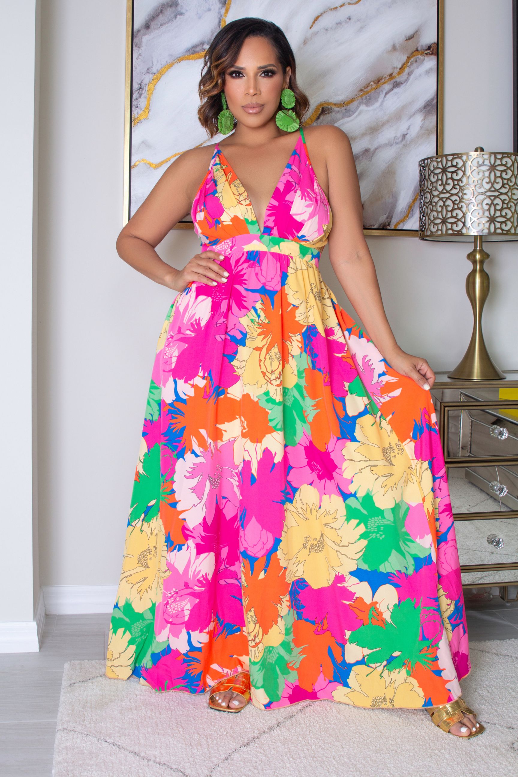 Resort Cami Floral Print Dress