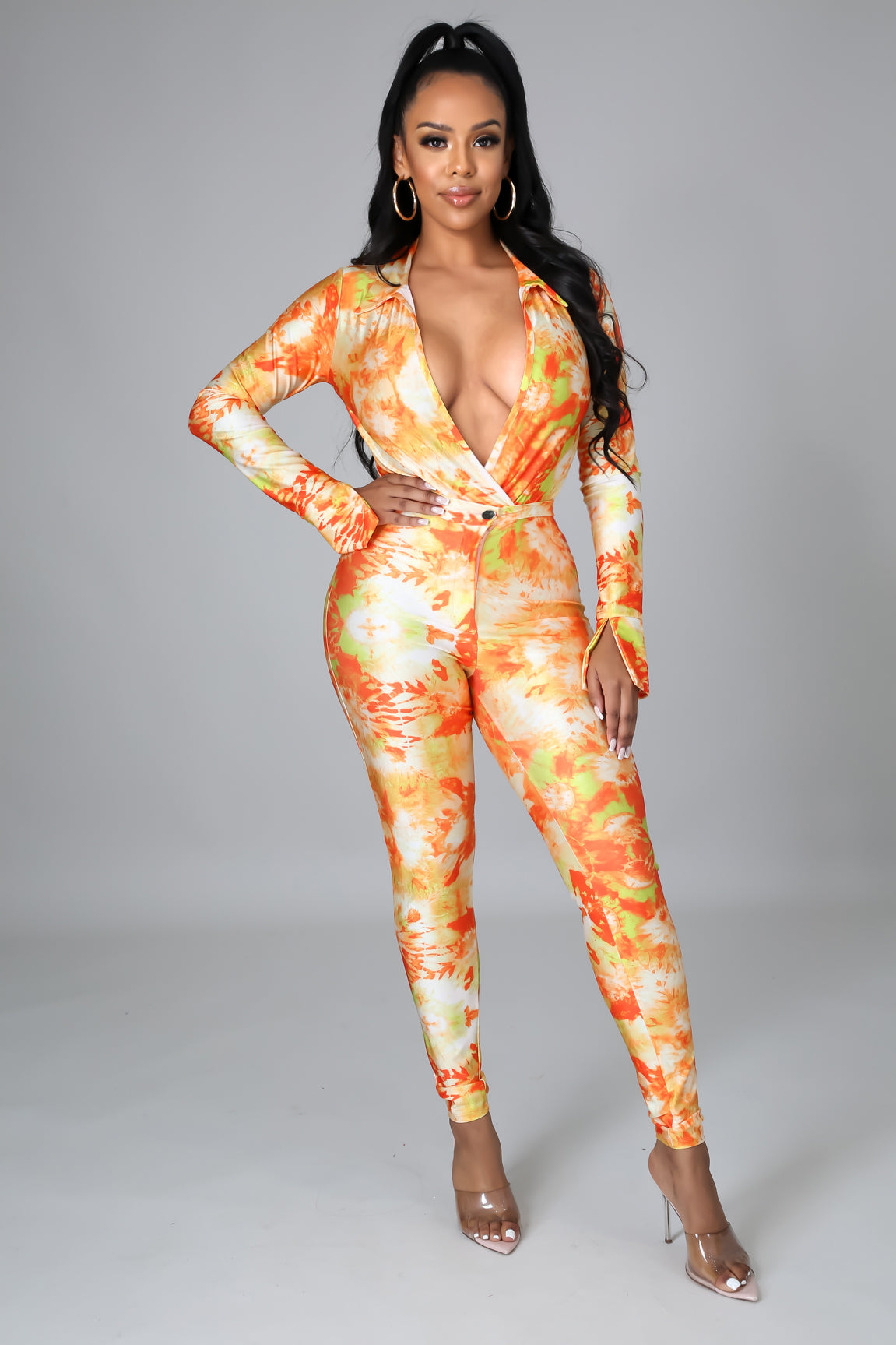 Remi V Neck Bodysuit and Pants Set - MY SEXY STYLES