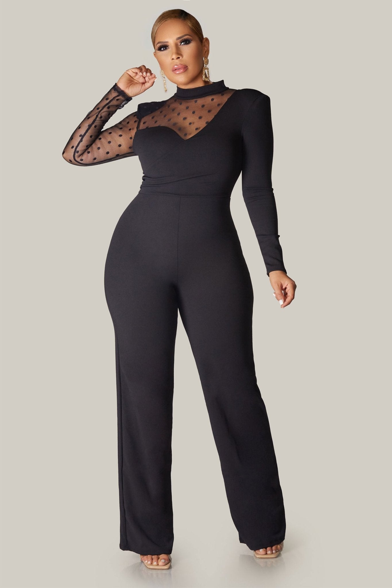 Kailani Dot Mesh Jumpsuit - MY SEXY STYLES